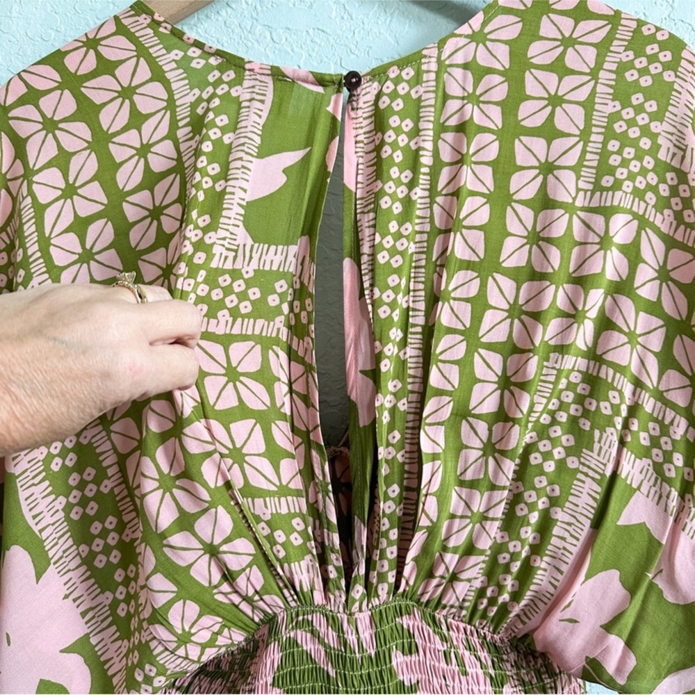 Vici Olive and Pink Floral Maxi Dress - Picture 7 of 13